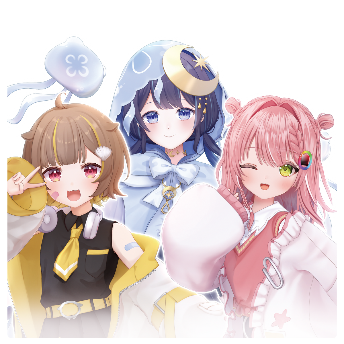 音ノ瀬らこ・ゆらぎゆら・虹深°ぬふ 3Dお披露目記念グッズ タレントセット