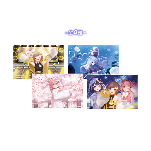 音ノ瀬らこ・ゆらぎゆら・虹深°ぬふ 3Dお披露目記念グッズ ランダムクリアポストカード