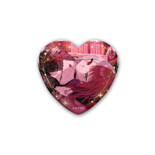 あくび・でもんすぺーど 2周年記念 ハート型缶バッジ