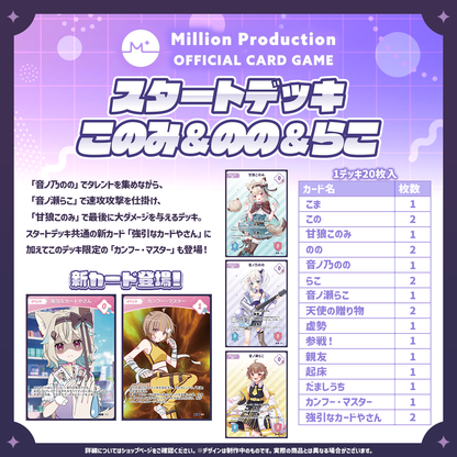 ミリプロTCG「Million Production OFFICIAL CARD GAME スタートデッキ このみ&のの&らこ」