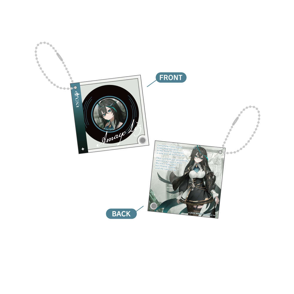 雨夜リズ 1周年記念グッズ レコード風アクリルキーホルダー